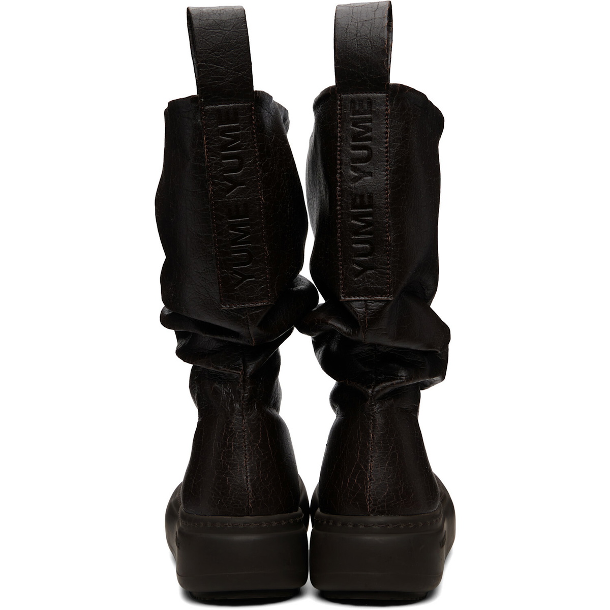 YUME YUME SSENSE Exclusive Brown Low Fisherman Chelsea Boots