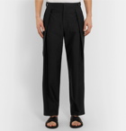 The Row - Jonathan Pleated Cotton Trousers - Black