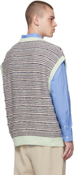 Solid Homme Purple Striped Vest