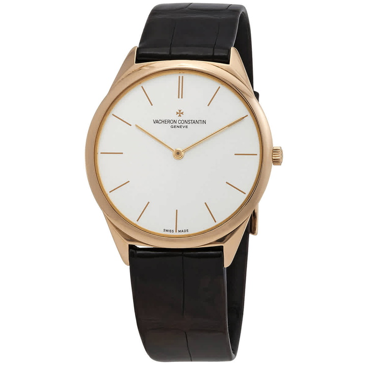 Photo: Vacheron Constantin Historiques Ultra Fine 1955 Silver Dial Black Leather Mens Watch 33155/000R-9588