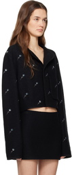 Rier Black City Crop Flowers Walker Jacket
