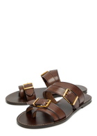 Polo Ralph Lauren Buckle Leather Sandals Dark Brown