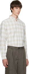 BOSS Beige Regular-Fit Button-Down Check Flannel Shirt