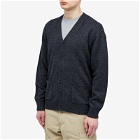 Beams Plus Men's 7G Elbow Patch Cardigan in Charcoal