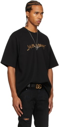 Dolce & Gabbana Black Logo Embroidery T-Shirt