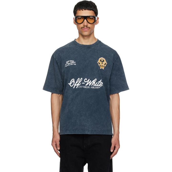 Photo: Off-White Navy Sporty 4 Skate T-shirt
