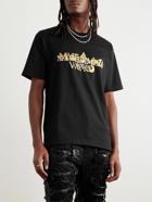 Mastermind World - Metallic Logo-Print Cotton-Jersey T-Shirt - Black