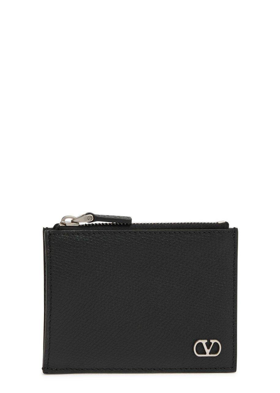 Valentino VLogo Grained Leather Wallet - Black - One Size