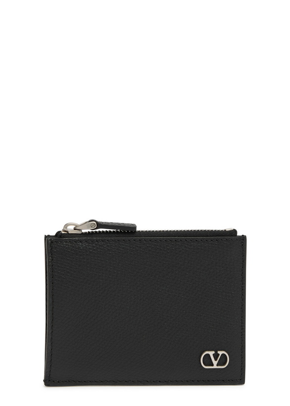 Photo: Valentino VLogo Grained Leather Wallet - Black - One Size
