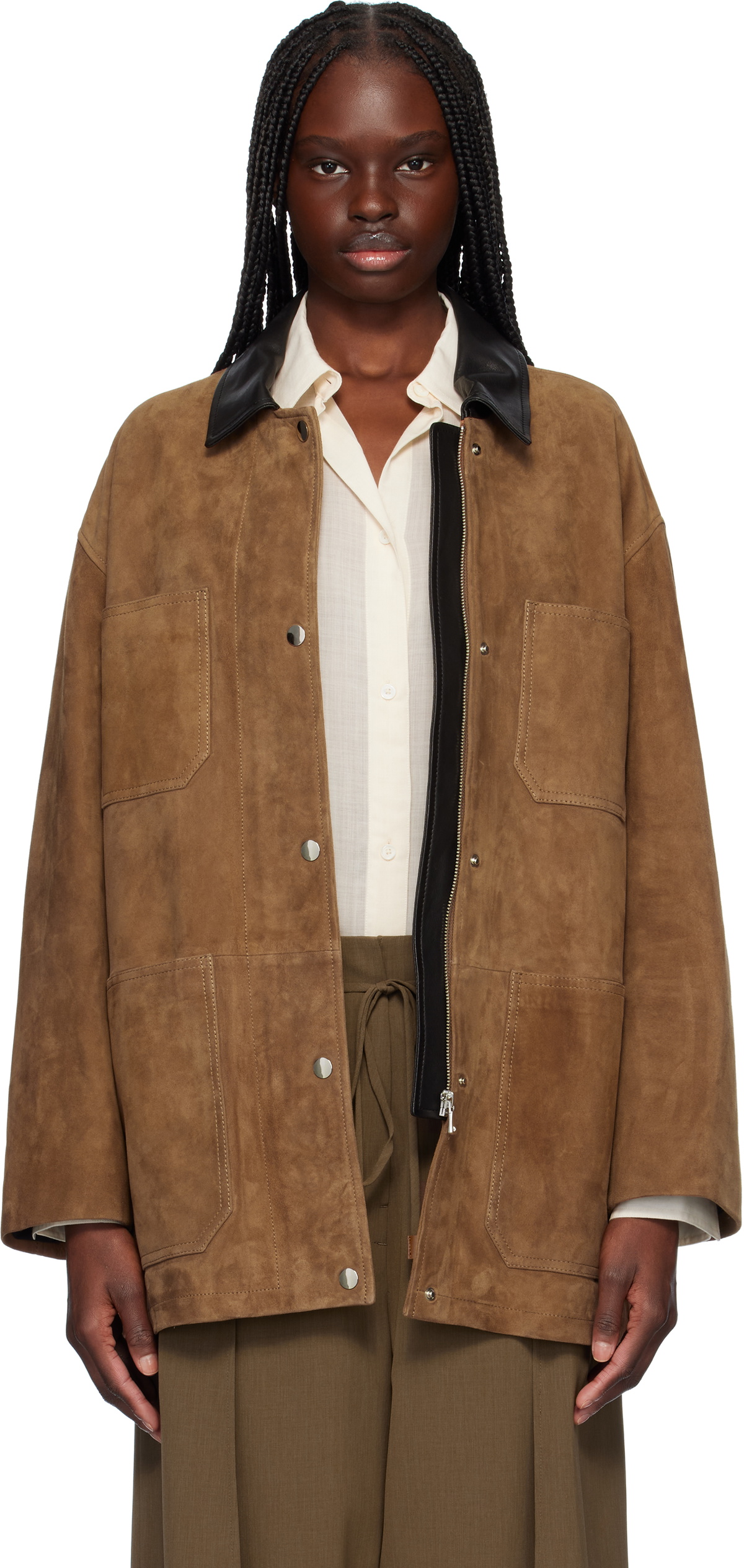 【関税込み】Nour Hammour ブラウン Bam スエードジャケット Nour Hammour Brown Bam Suede Jacket Nour Hammour