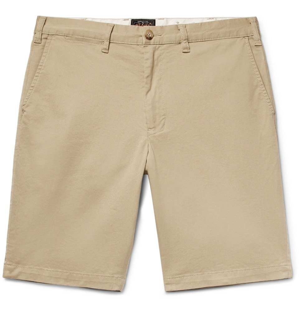 Beams Plus - Slim-Fit Cotton-Blend Twill Shorts - Men - Beige Beams Plus