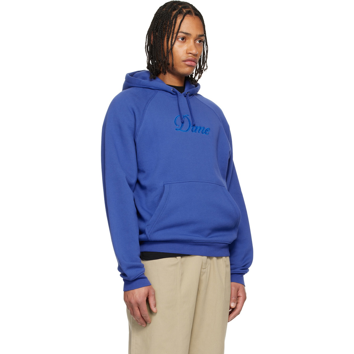 Dime Blue Cursive Hoodie