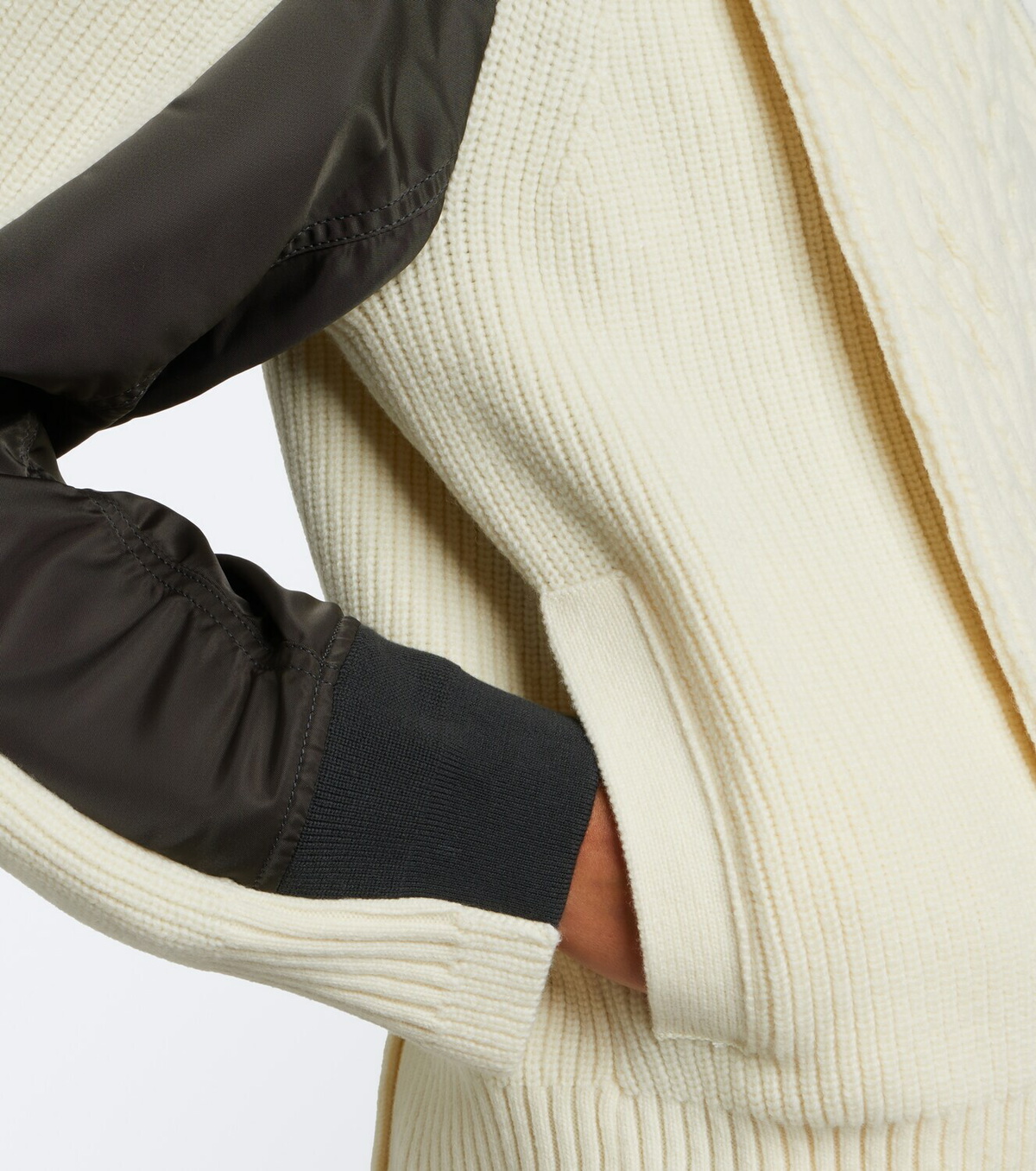 Sacai Paneled wool jacket