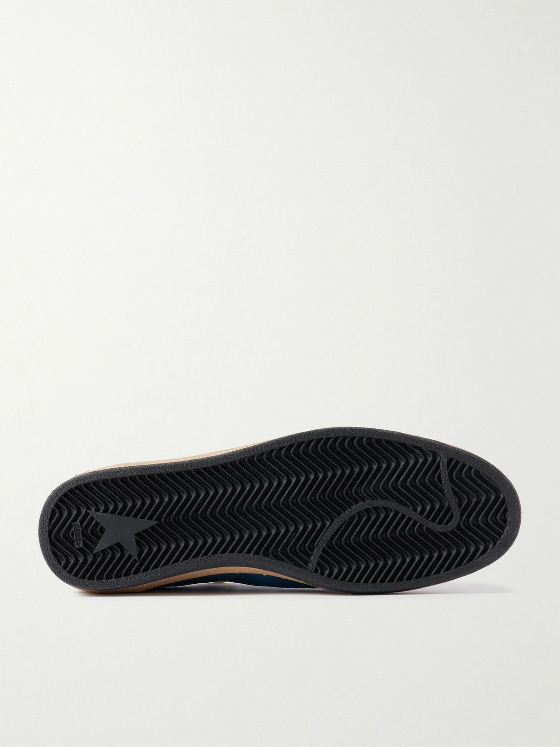Golden Goose - Ball Star Suede-Trimmed Distressed Leather Sneakers - Blue