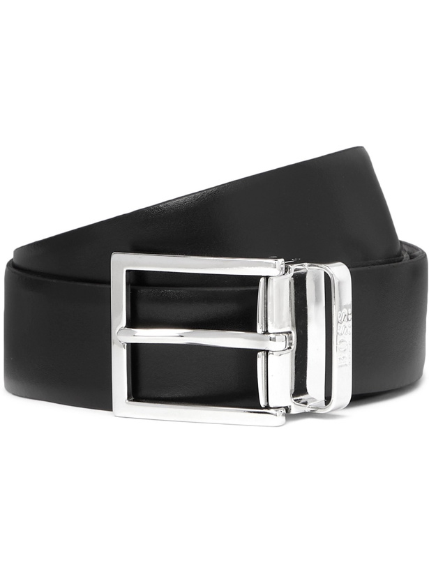 Photo: HUGO BOSS - 3cm Reversible Leather Belt - Black
