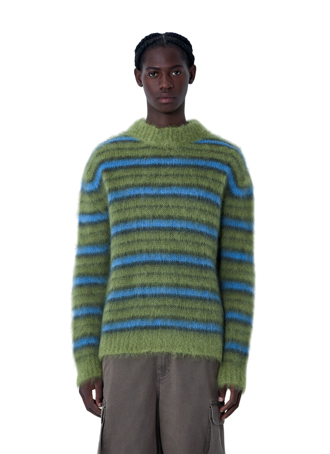 Marni Dance Bunny Black and Multicolor Striped Bunny Sweater Marni