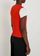 Polo Ralph Lauren Logo-embroidered Cable-knit Cotton Vest Orange