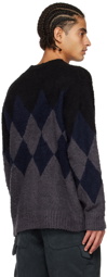 sacai Black Argyle Sweater