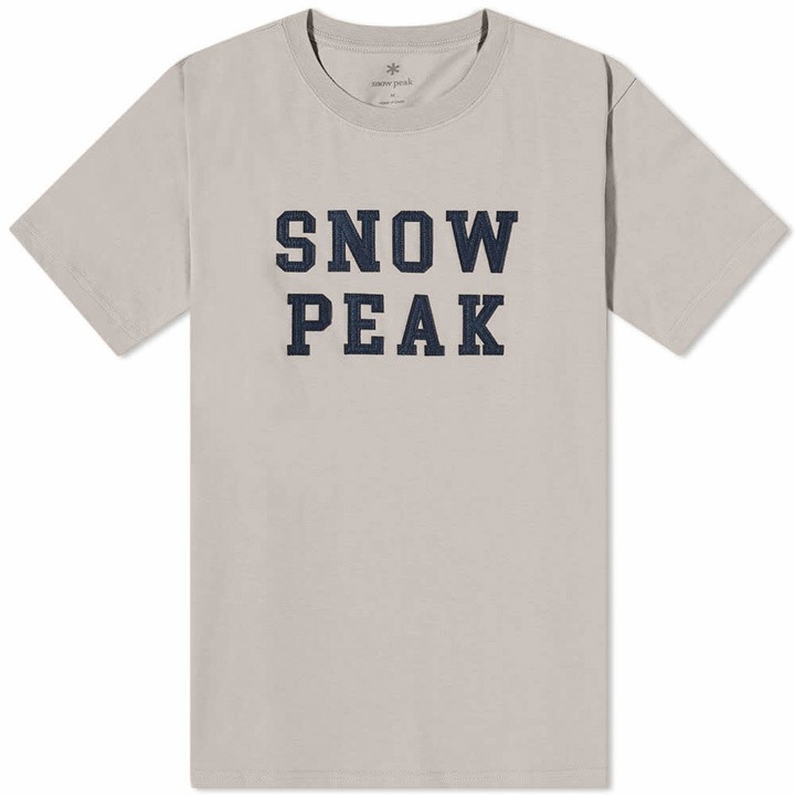 Photo: Snow Peak Men's Felt Logo T-Shirt in Beige