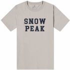 Snow Peak Men's Felt Logo T-Shirt in Beige