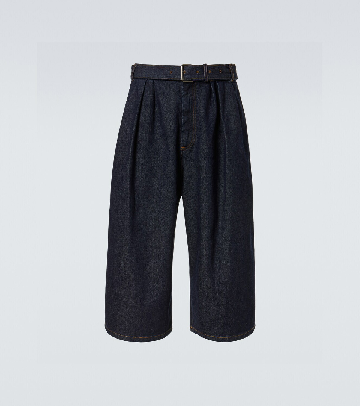 Dries Van Noten Belted denim Bermuda shorts