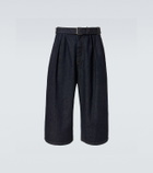 Dries Van Noten Belted denim Bermuda shorts