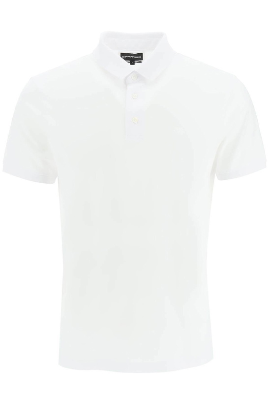 Photo: Lyocell And Cotton Polo Shirt With Micro Logo Emporio Armani