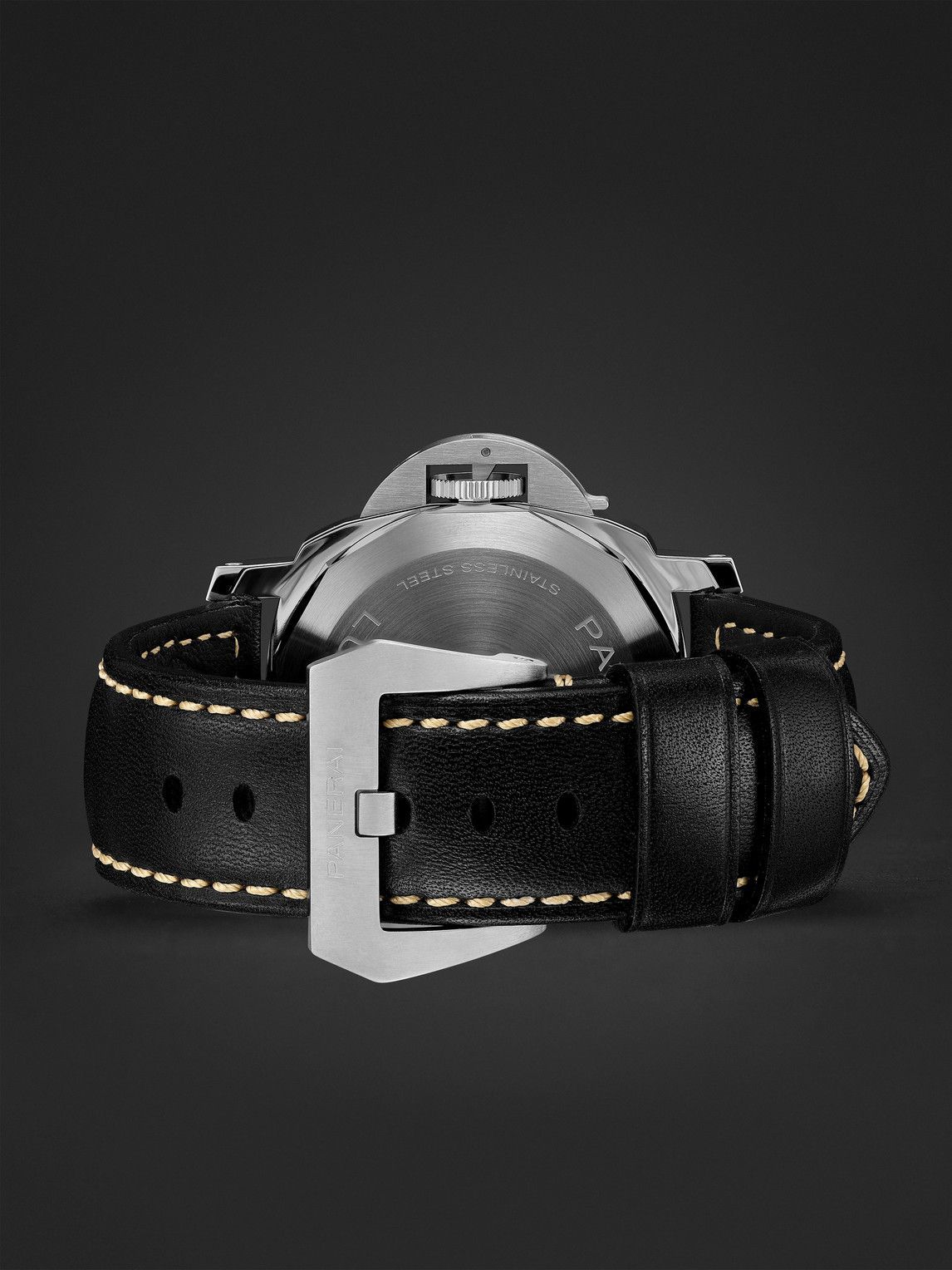Panerai - Luminor Logo Hand-Wound 44mm Stainless Steel and Leather Watch, Ref. No. PAM01084