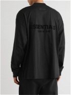 FEAR OF GOD ESSENTIALS - Logo-Flocked Cotton-Jersey T-Shirt - Black