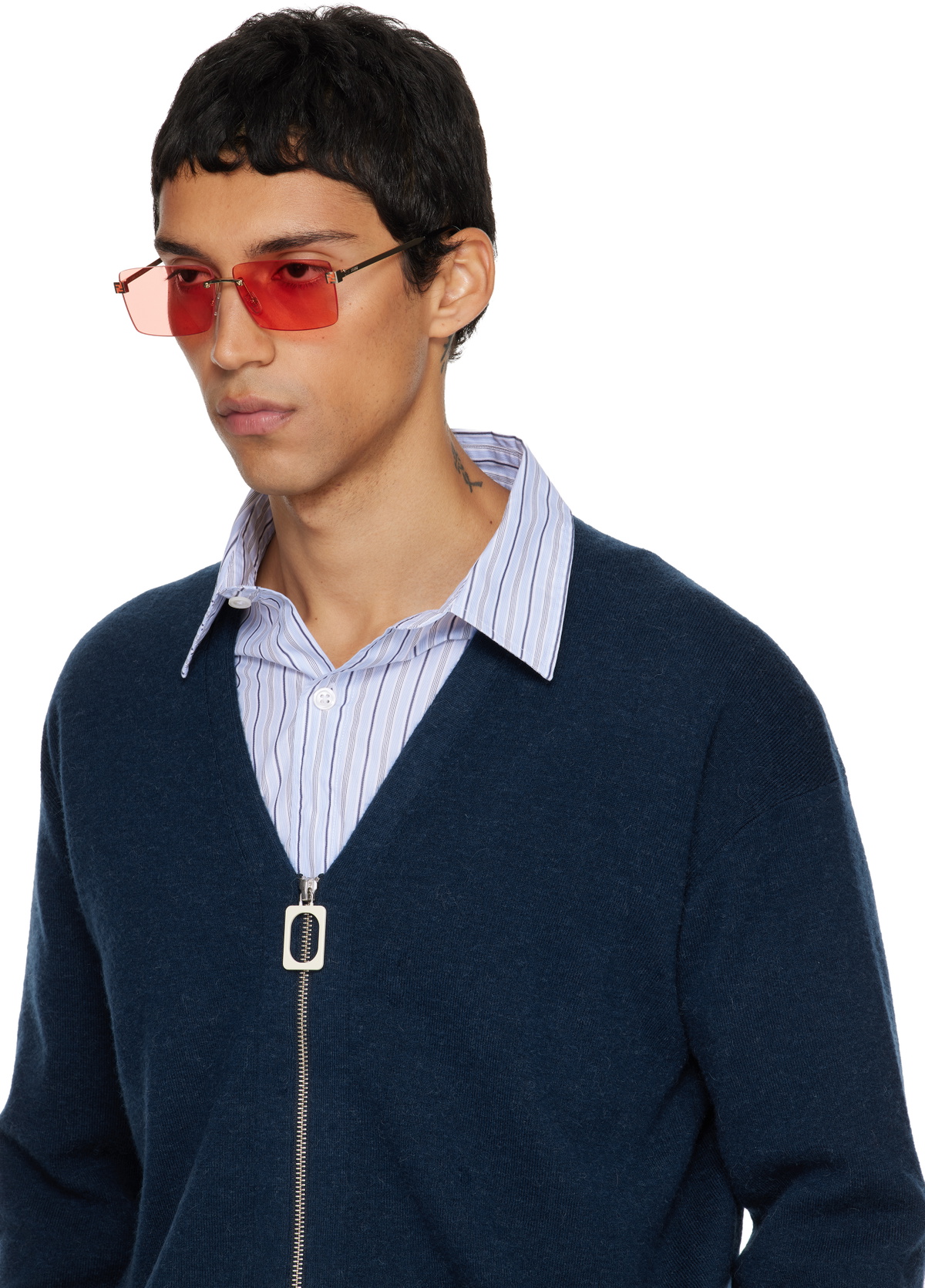 Fendi Gold 'Fendi' Sky Sunglasses