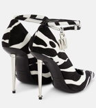 Tom Ford Padlock zebra-print velvet pumps