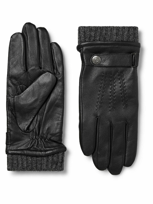 Photo: Dents - Henley Leather and Wool-Blend Tech Gloves - Black