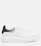 McQueen Oversized embellished leather sneakers