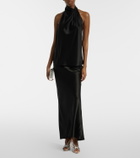 The Sei Halterneck silk satin top