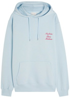 DRÔLE DE Monsieur Le Hoodie Embroidered Hooded Cotton Sweatshirt Light Blue