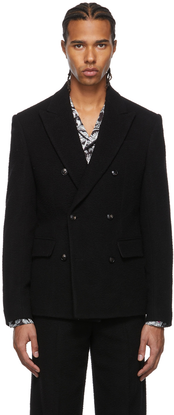 Double Breasted Blazer in Black - Amiri