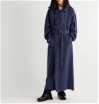 BALENCIAGA - Oversized Belted Double-Breasted Lyocell Trench Coat - Blue