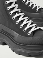 Alexander McQueen - Tread Slick Exaggerated-Sole Canvas Boots - Black