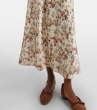 Dôen Fiona lace-trimmed silk midi dress
