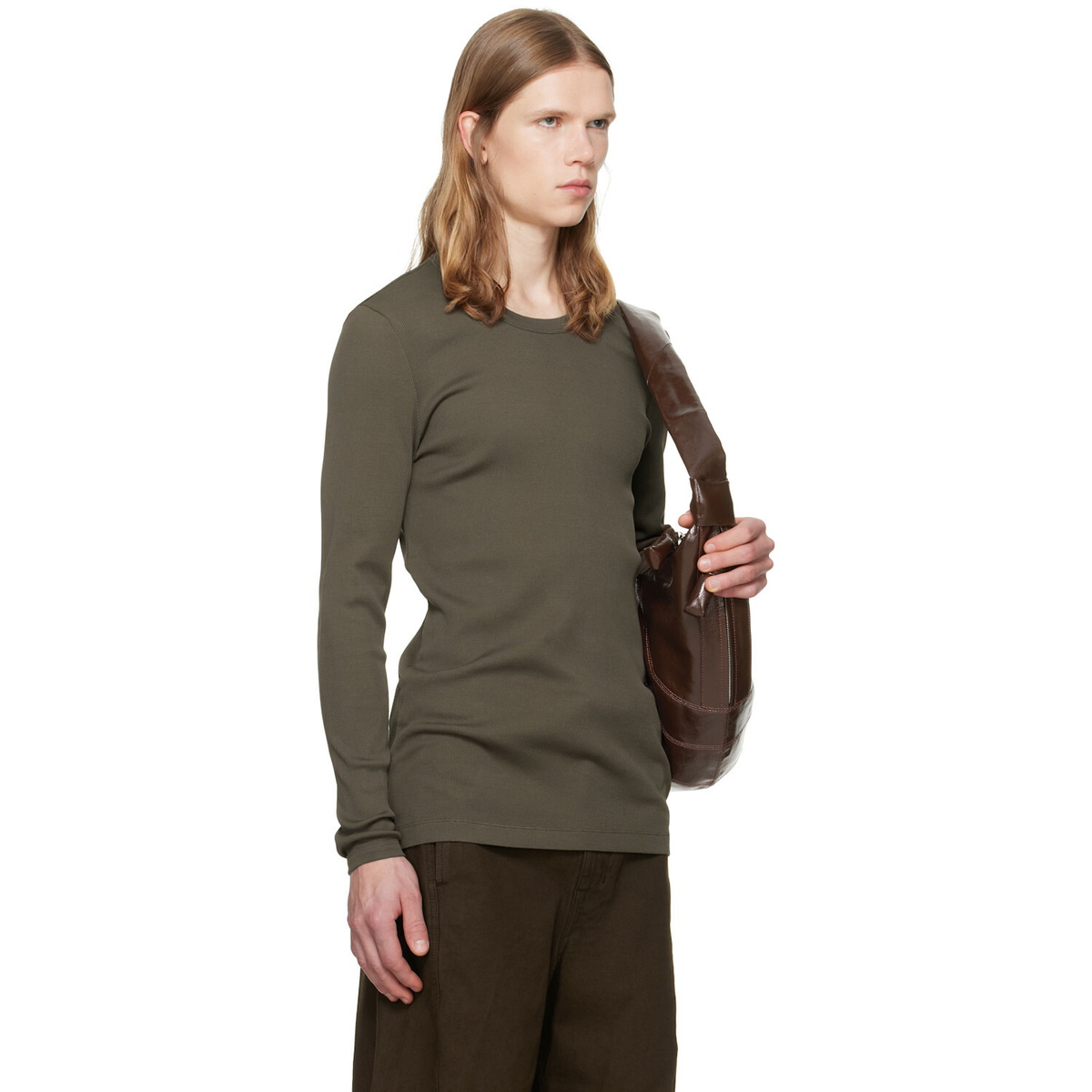 LEMAIRE Brown Long-Sleeve T-shirt