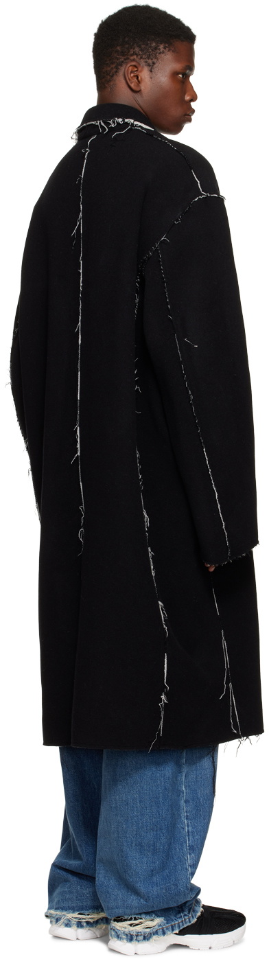 Balenciaga Black Raw Edge Coat Balenciaga