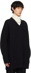 Jil Sander Black V-Neck Sweater