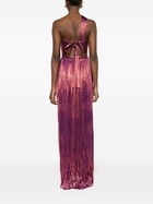 Maria Lucia Hohan Blue Claudine Pleated Silk Gown
