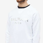 Balmain Men's Classic Paris Foil Crew Sweat in White/Silver