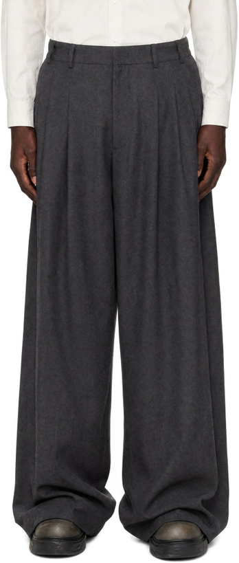Photo: LGN Louis Gabriel Nouchi Gray Wide Pleated Trousers