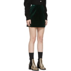 Alexachung Green Velvet Striped B-Line Miniskirt