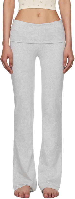 Photo: SKIMS Gray Cotton Jersey Foldover Lounge Pants
