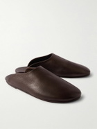 The Row - Nicco Full-Grain Leather Mules - Brown