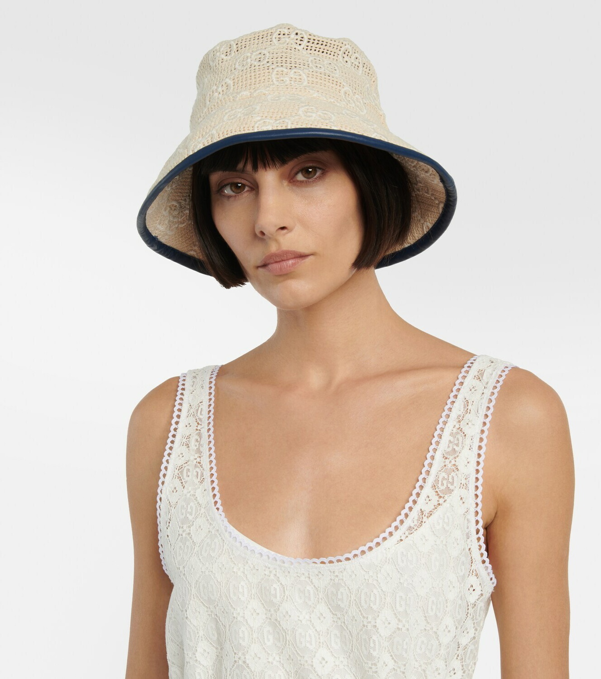 GUCCI GG クロッシュ ハット Gucci GG cotton crochet bucket hat Gucci