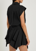 Alexanderwang.t Asymmetric Cotton Shirt Mini Dress Black